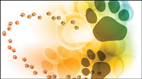 Colorful bubble footprints background - vector