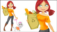Girls illustrator 04 - vector