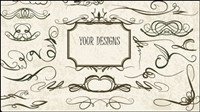 Fine European lace lines 04 - vector