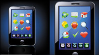 Blue technology products icon 02-- vector material