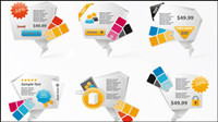Innovative three-dimensional origami icons 01 - Vector