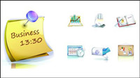 Sophisticated 3D business icon vector material -3