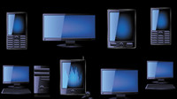 Blue technology products icon 01 - vector material
