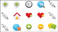 Exquisite cartoon icon 02 - vector