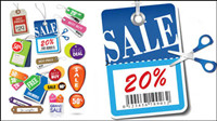 Beautiful color labels 04 - vector