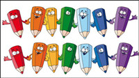 Cartoon pencil 02-- vector material
