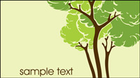Cartoon line art tree 03 - vector