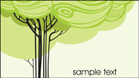 Cartoon line art tree 02 - vector