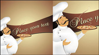 Cartoon characters cook 01 - vector