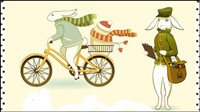 Cute Easter Egg Bunny vector -1