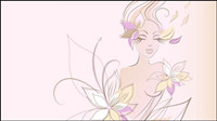 Fashion women illustration vector material -2