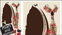 Men and women vector material -2