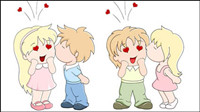 Lovely children vector material