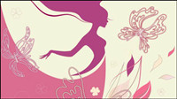 Fashion women illustration vector material -3
