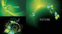 Dynamic green leaves background vector 