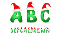 Cute Christmas letter 03 - vector material