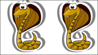 Hand-painted cartoon snake vector -01