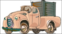 Hand-painted cartoon car 02 - vector material