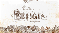 Retro line art floral background 01 - vector material