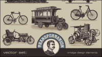 European and American retro transport 02 - vector material