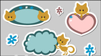 Cute cartoon label 01 - vector material