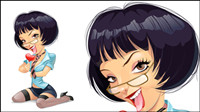 A cartoon woman Illustrator 02 - vector material