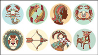 The twelve constellations illustrator patterns - Vector