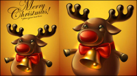 Cute Christmas tag 03 - vector material