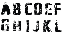 Tire prints letters - vector material