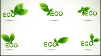 Green leaf shape border 04 - vector material