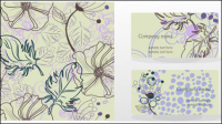 Leaves pattern business card 02 - vector material