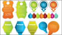 Beautifully label card 02 - vector material