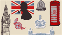 Urban characteristics stickers 01 - vector material