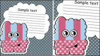 Cartoon stickers background 02 - vector material