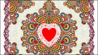 Heart-shaped Valentine card 01 - vector material