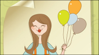 Cute cartoon illustrator 01 - vector material