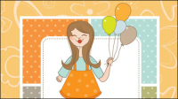 Cute cartoon illustrator 01 - vector material