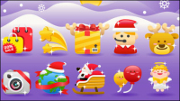 Christmas festival material 04 - vector material