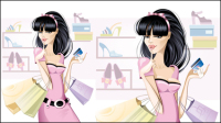 Cartoon sexy 04 - vector material