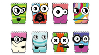 Cartoon Little Monsters 05 - vector material
