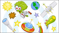 Cartoon space pattern 02 - vector material