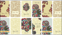Retro floral card - vector material