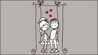 Line art illustration Valentine 05 - vector material