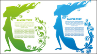 Beautiful silhouette pattern 01 - vector material