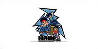 Hip-hop cartoon character vector material