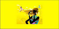 Simple life style vector girls material -1