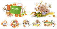 Autumn, leaves, autumn leaves, chestnuts vector