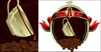 Coffee beans, coffee cup design vector