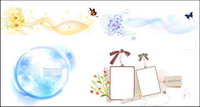 Oval lace, butterfly label vector