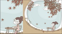 Leaves, fallen leaves, children